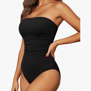 Holipick Women Tummy Control One Piece Swimsuits Strapless Size XL